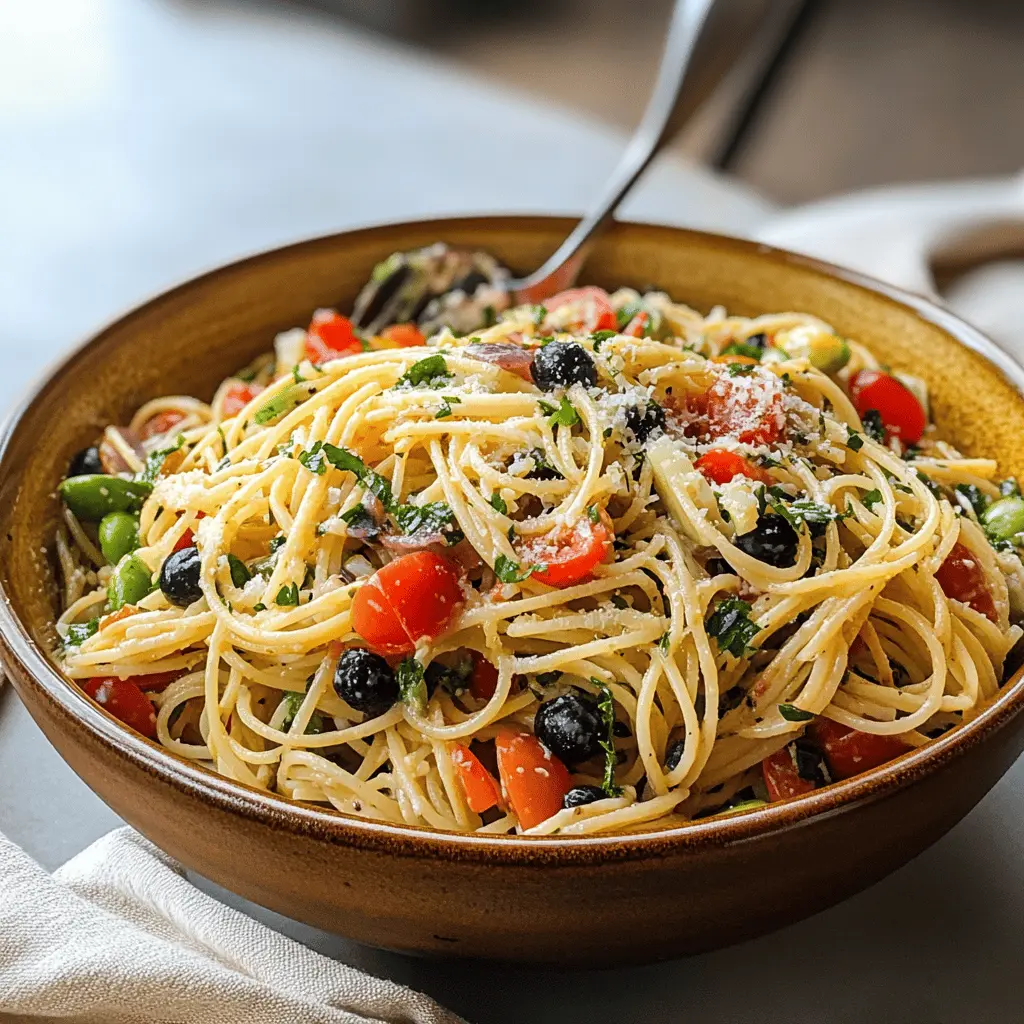 Brighten up your mealtime with this delightful California Spaghetti Salad! Packed with fresh veggies and tossed in a zesty dressing, it’s perfect for picnics, gatherings, or a quick weeknight dinner. Enjoy the flavors of crisp bell peppers, juicy tomatoes, and olives that make every bite refreshing. Save this recipe for your next event and impress your guests!
