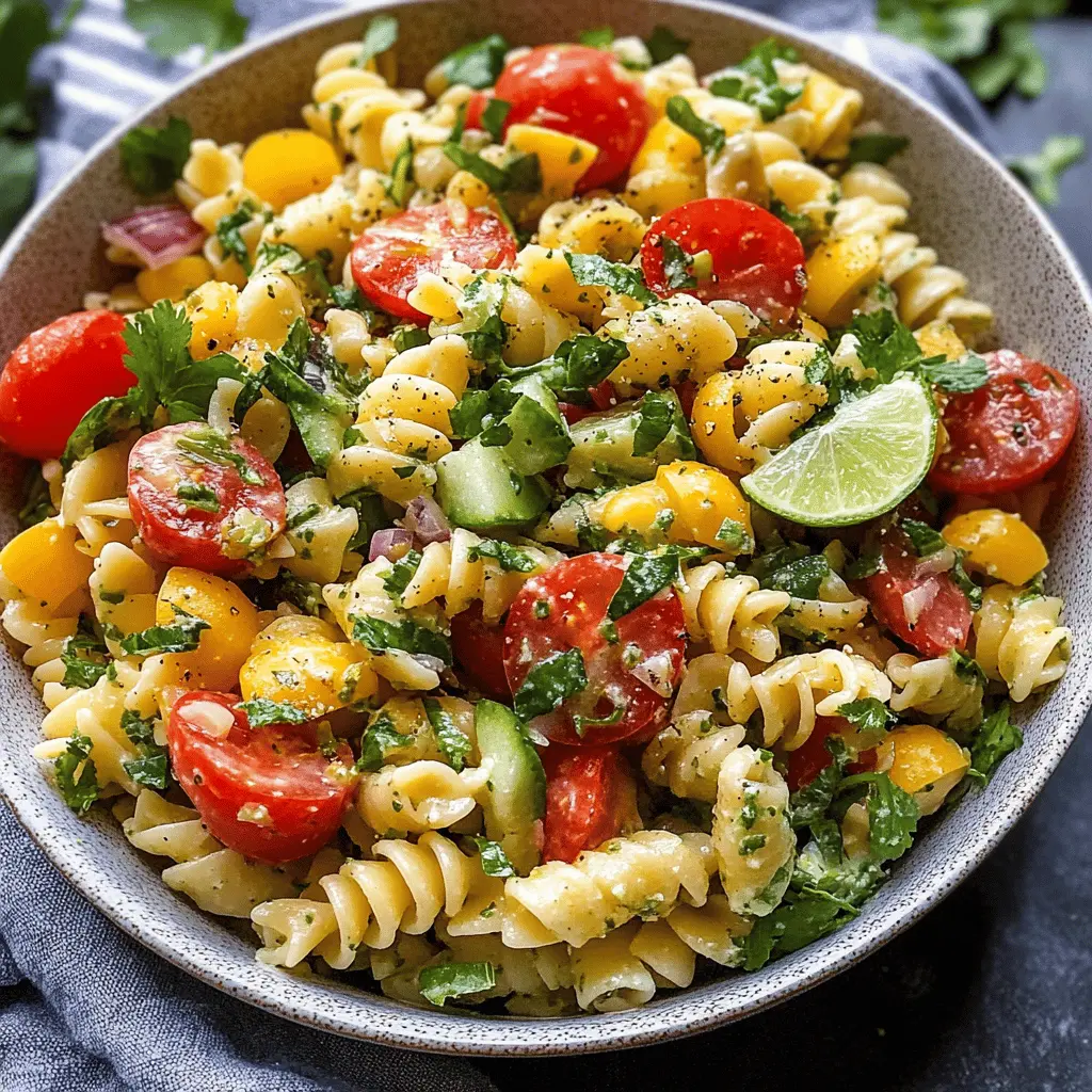This Cilantro Lime Pasta Salad is a refreshing and zesty dish perfect for summer gatherings or quick weeknight meals. Packed with vibrant flavors from fresh cilantro, lime, and colorful veggies, it’s both light and satisfying. Save this recipe for your next barbecue or picnic, and impress your friends and family with this delightful side!