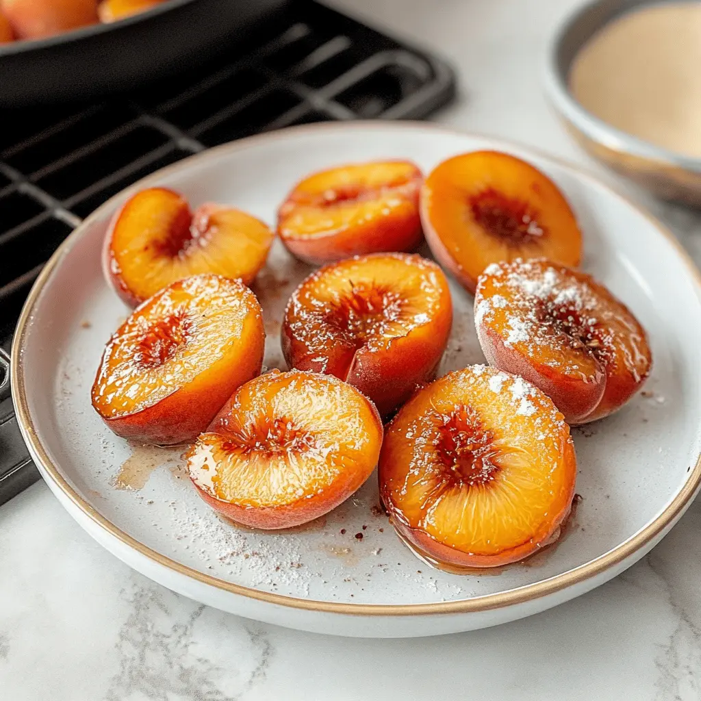 Get ready for a delightful treat with these easy air fryer peaches! Juicy peaches are enhanced with a sprinkle of cinnamon and a touch of honey, creating a warm, comforting dessert in minutes. Perfect for summer gatherings or a sweet weekday snack. Save this recipe to enjoy tender, caramelized peaches topped with your favorite ice cream or yogurt!