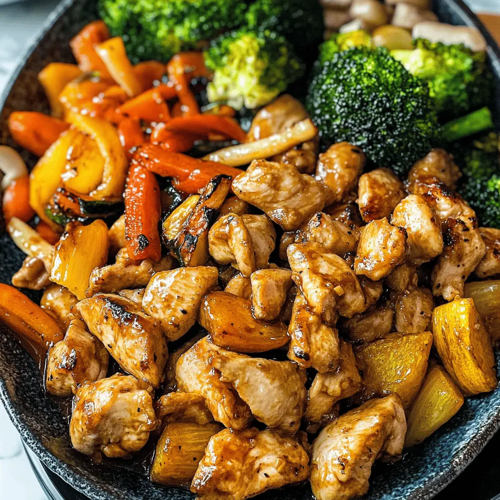 Get ready for a flavor-packed meal with this Hibachi Chicken and Vegetables recipe! This dish features juicy chicken paired with perfectly grilled veggies, all coated in a delicious soy sauce marinade. Perfect for weeknight dinners or impressing guests at your next gathering. Save this recipe to bring a taste of the hibachi grill to your table!