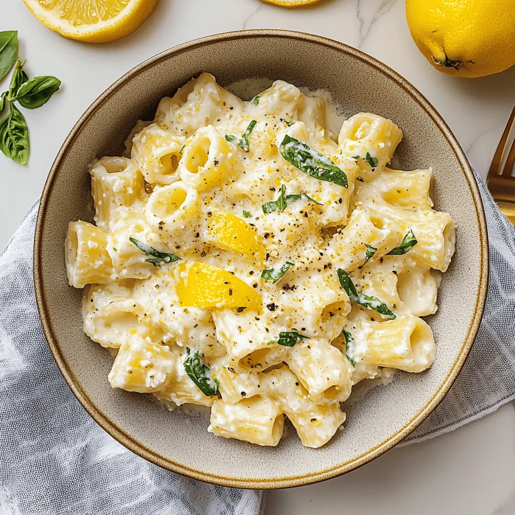 Creamy Lemon Ricotta Pasta brings a delightful twist to your dinner table! Made with fresh ricotta and zesty lemon, this dish is perfect for a quick weeknight meal. It's light yet satisfying, bursting with flavor that everyone will love. Save this recipe for your next family gathering or casual dinner with friends!