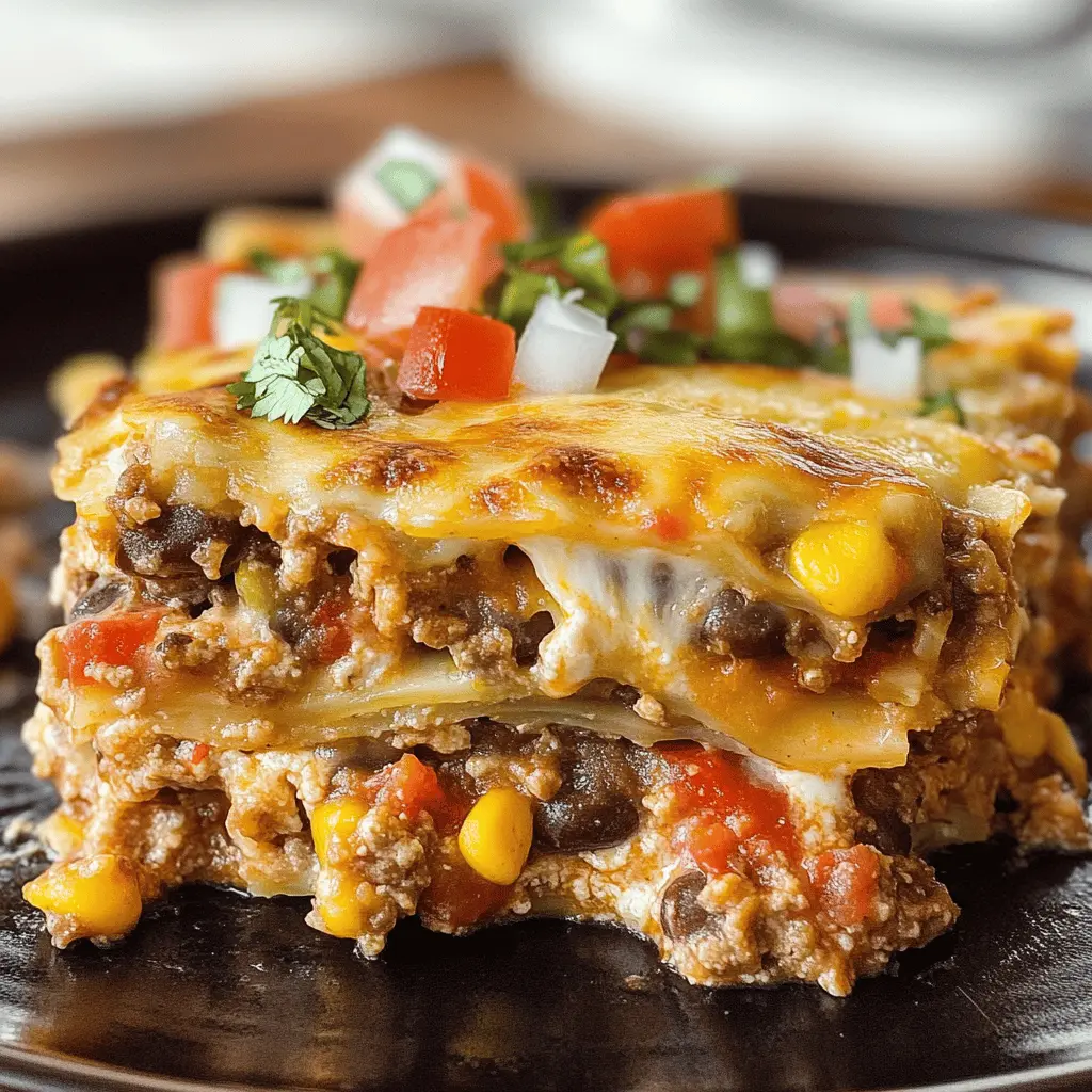 This Mexican Lasagna is a flavorful twist on a classic dish, packed with layers of tortillas, zesty ground beef, and melted cheese! Perfect for a cozy family dinner or a festive gathering, it combines all your favorite Mexican flavors. Save this easy recipe today to impress your guests at your next get-together!