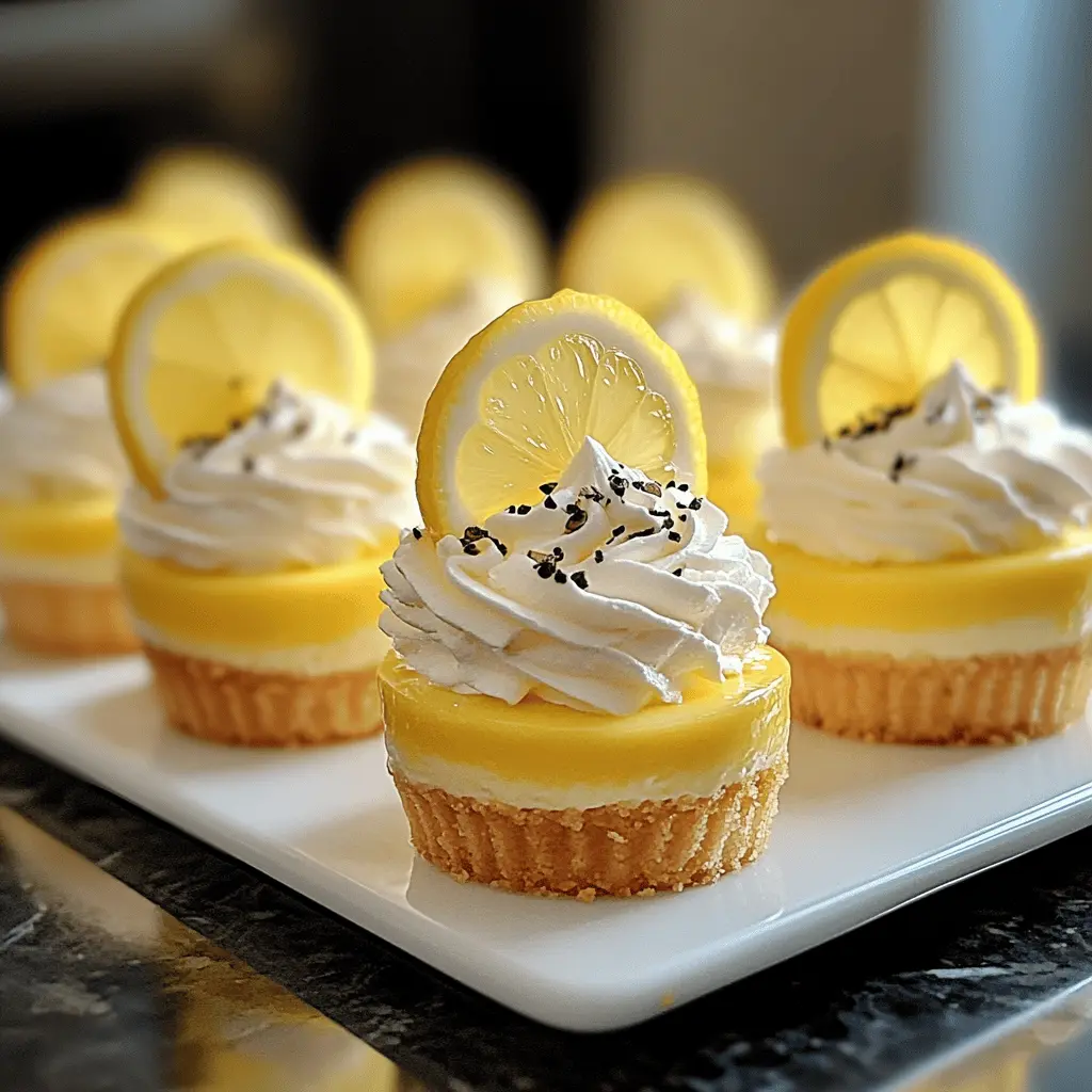 Brighten your dessert table with these Mini Lemon Cheesecakes! Packed with zesty lemon flavor and creamy goodness, these bite-sized treats are perfect for any occasion, from picnics to parties. Easy to make and a delightful way to impress your guests. Save this recipe and enjoy a taste of sunshine anytime!