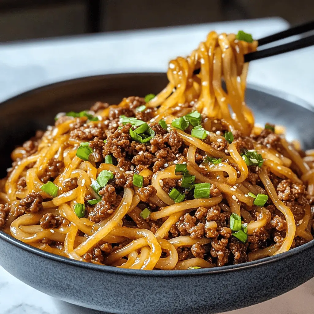 Get ready for a cozy dinner with these Mongolian Ground Beef Noodles! Packed with savory flavors, this dish combines tender beef, fresh veggies, and noodles, all tossed in a delightful sauce. Perfect for a weeknight meal or entertaining guests! Don't forget to save this recipe for a satisfying and quick meal anytime.