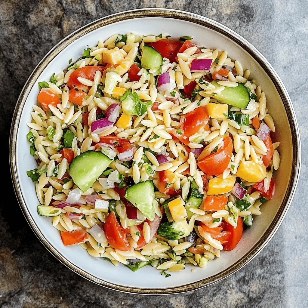 Easy Orzo Salad Recipe with Fresh Veggies