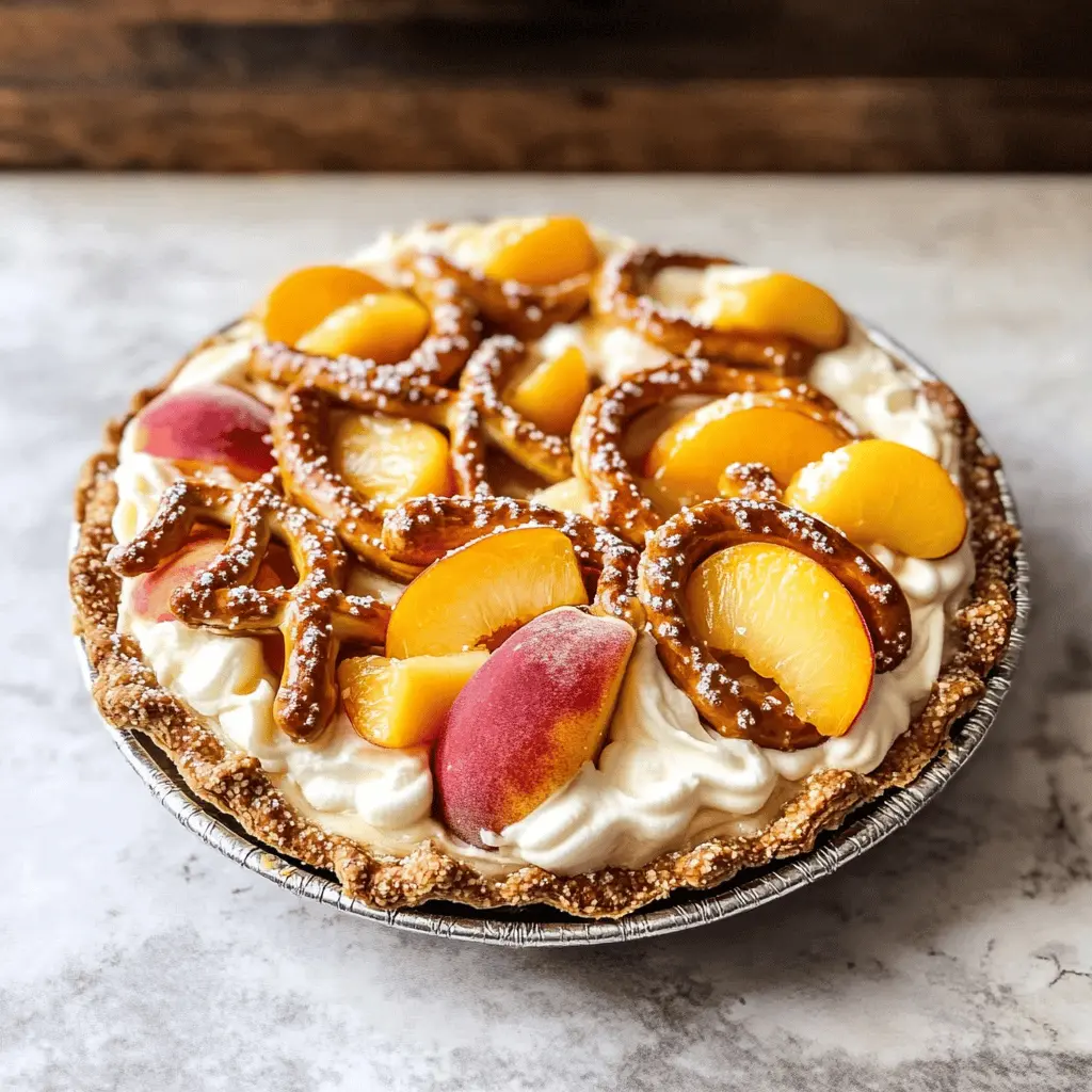 Treat yourself to a delightful Peaches and Cream Pretzel Pie that perfectly balances sweet peaches and creamy filling atop a crunchy pretzel crust. This recipe is a must-try for summer gatherings or a cozy night in. Save this pin to have a delicious dessert at your fingertips for any occasion!