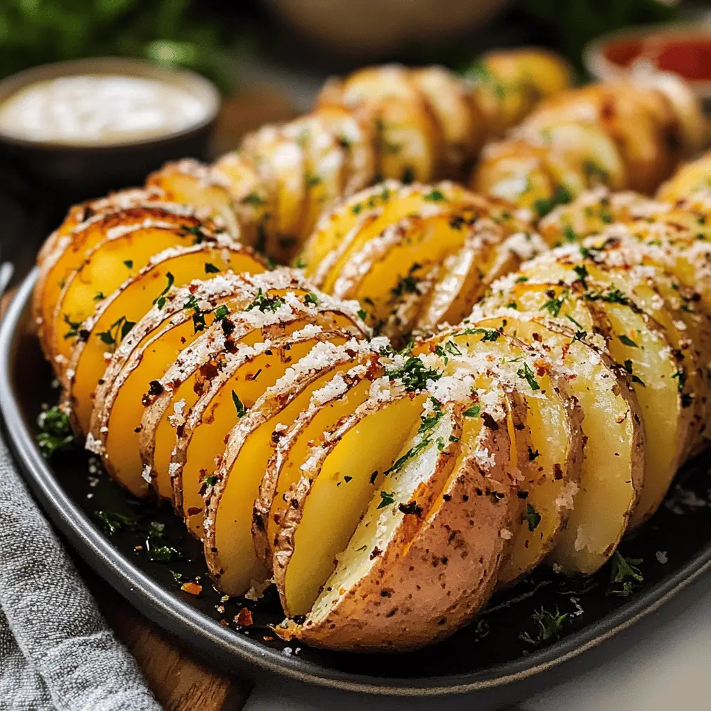 These sliced baked potatoes are your go-to side dish for any meal! With a crispy exterior and fluffy interior, they are seasoned to perfection and packed with flavor. Perfect for a cozy family dinner or as a crowd-pleasing party snack. Save this recipe for a deliciously easy way to elevate your weeknight meals!