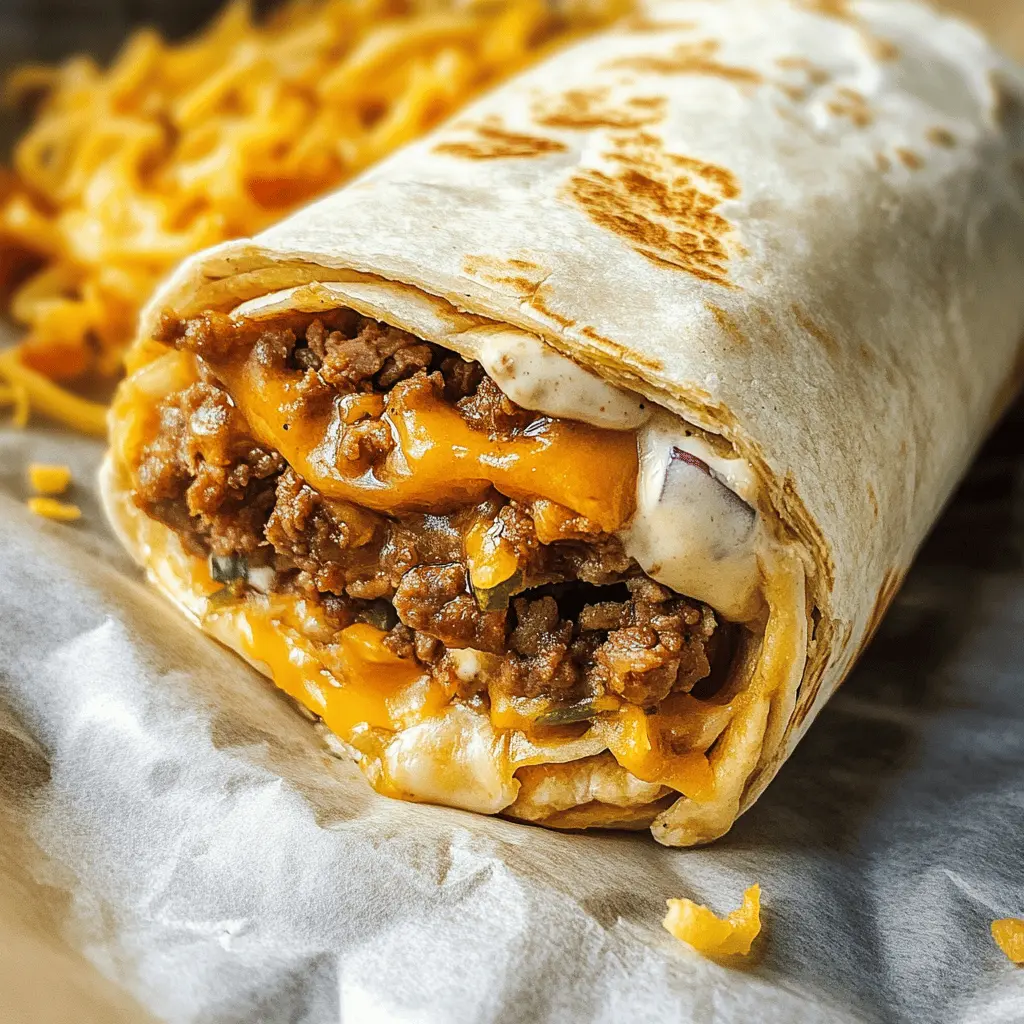 Craving something hearty and satisfying? The Taco Bell Beefy Melt Burrito packs a flavor punch with seasoned beef, warm nacho cheese, and a sprinkle of fiesta seasoning, all wrapped in a soft tortilla. Perfect for a quick lunch or a late-night snack! Save this recipe to whip it up at home anytime you need a delicious meal!
