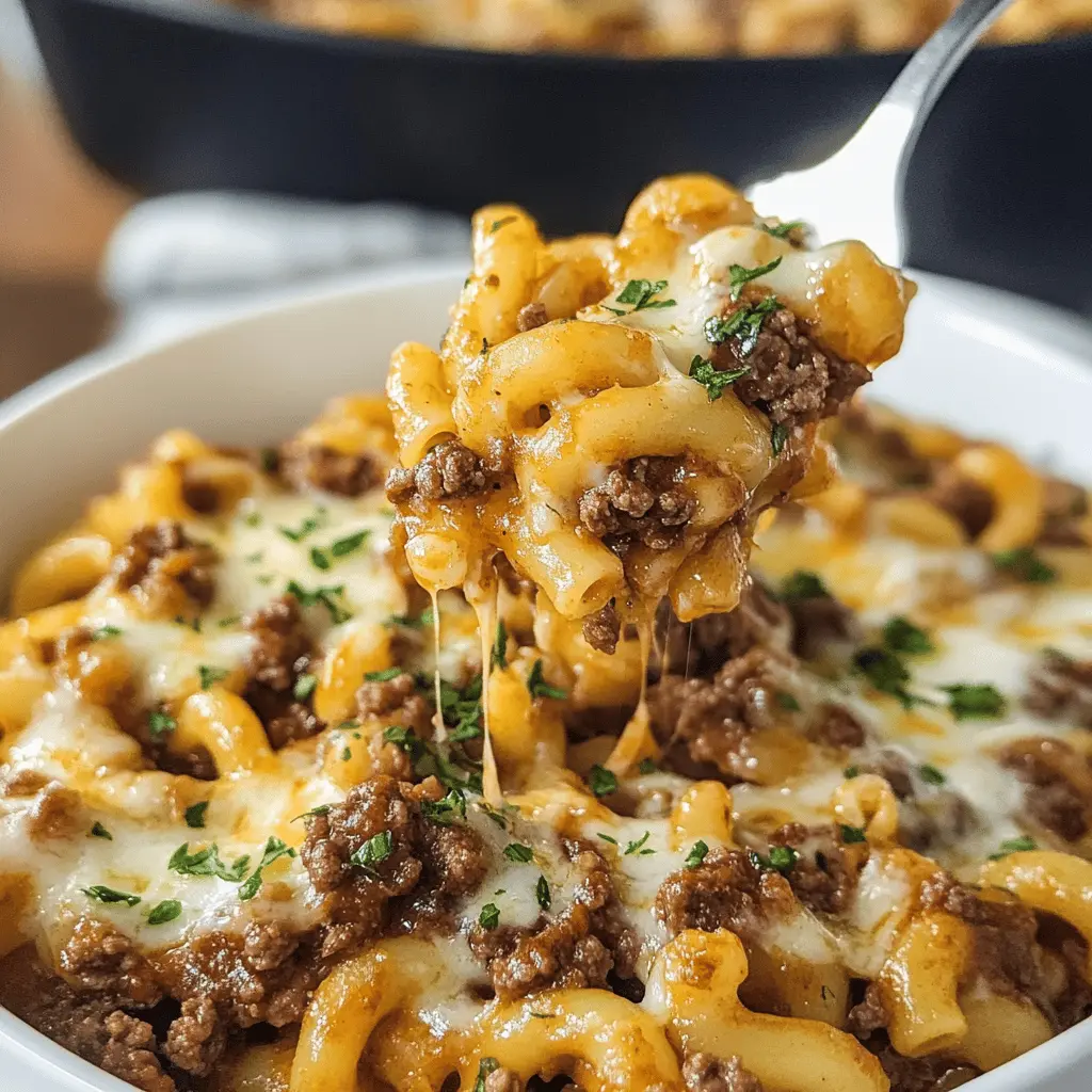 There's nothing quite like the comfort of homemade Beefaroni! This easy recipe combines tender pasta with seasoned ground beef, rich tomato sauce, and gooey cheese for a meal that's sure to please everyone. Perfect for a family dinner or a tasty lunch, save this delicious Beefaroni recipe now and enjoy a warm bowl of nostalgia any day of the week!