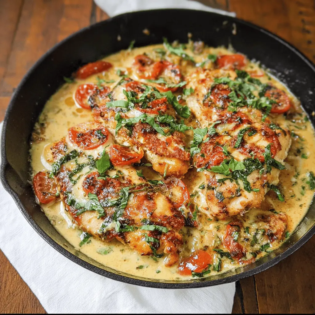Easy Keto Tomato Basil Chicken Skillet
