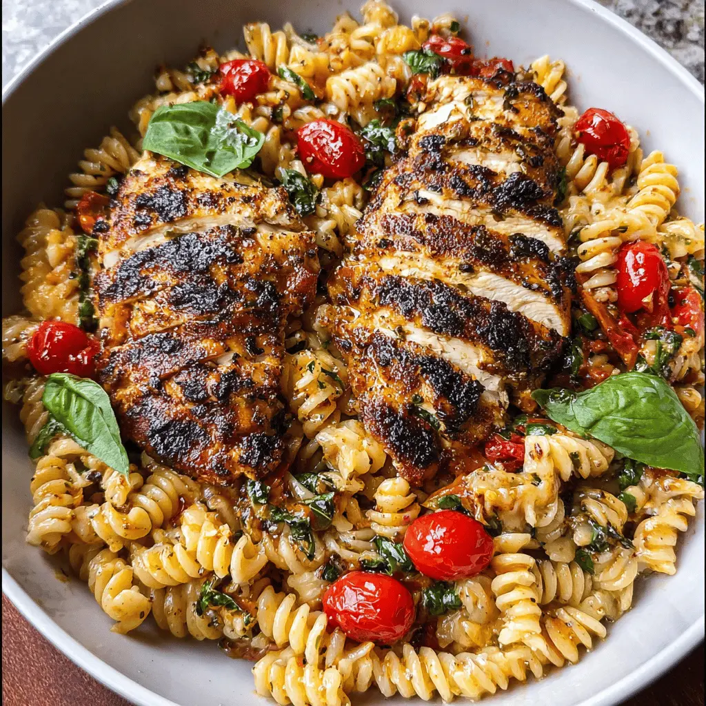 Easy Tomato Basil Pasta with Balsamic Chicken