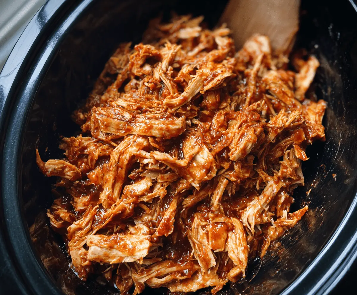 Easy Crockpot BBQ Pulled Chicken Recipe