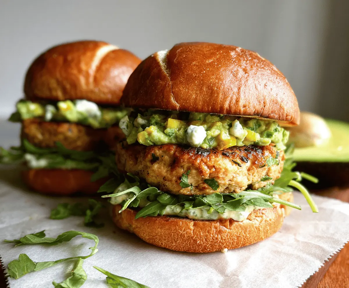 Easy Honey Jalapeño Turkey Burgers with Creamy Avocado Sauce