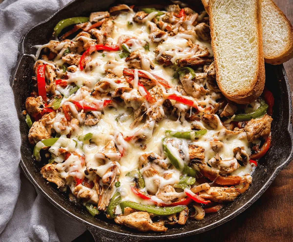 Easy Chicken Cheesesteak Skillet Recipe