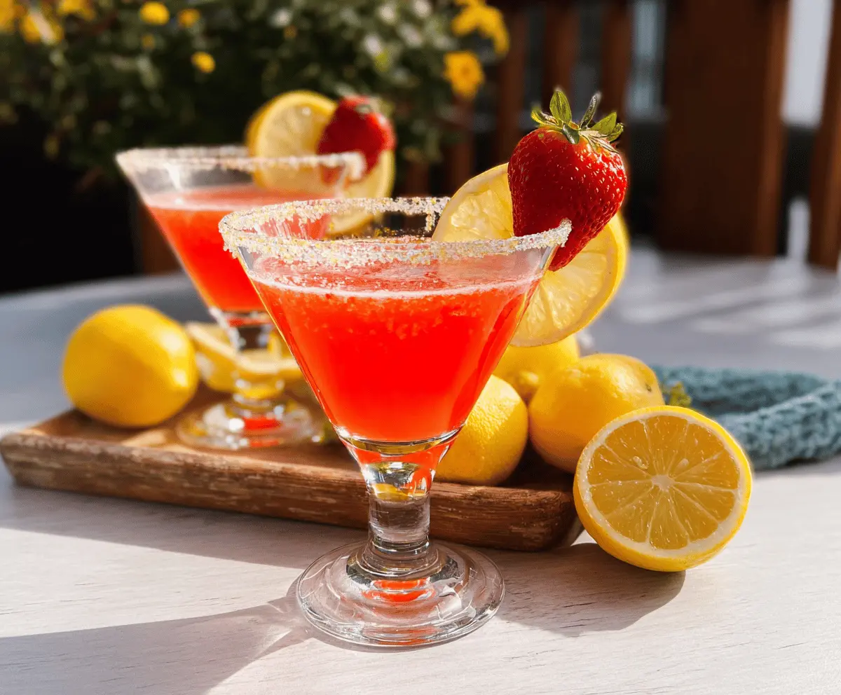 Easy Strawberry Lemon Drop Martini Recipe