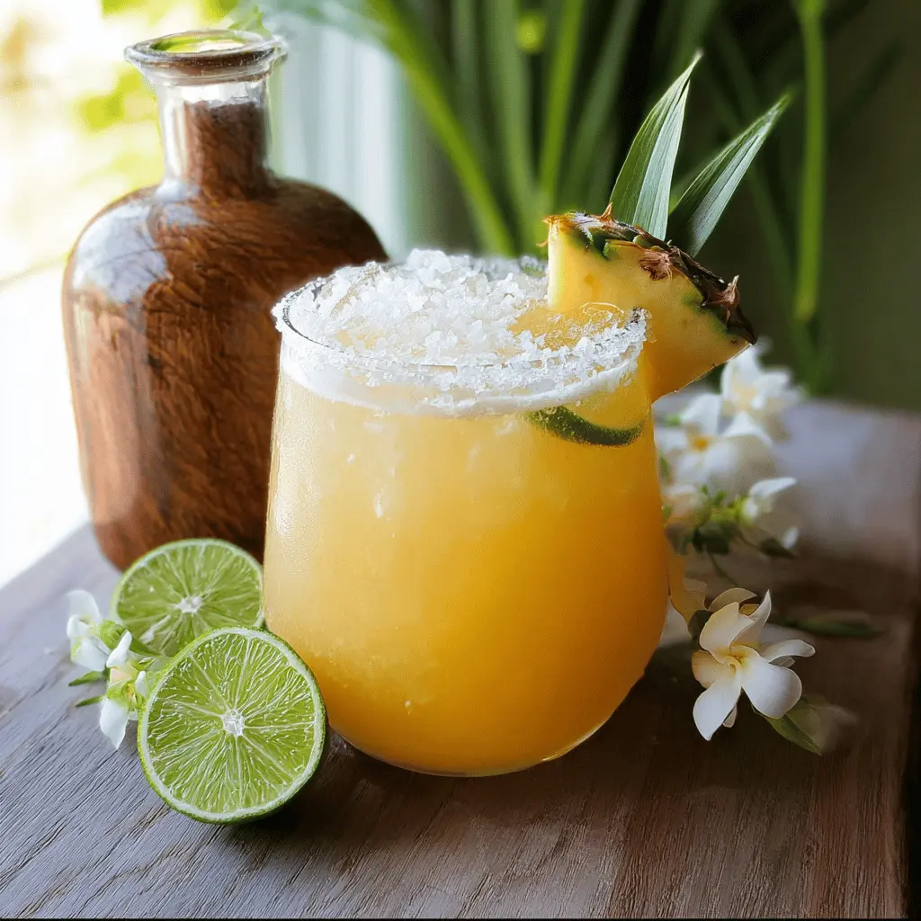 Easy Hawaiian Margarita with Pineapple and Coconut
