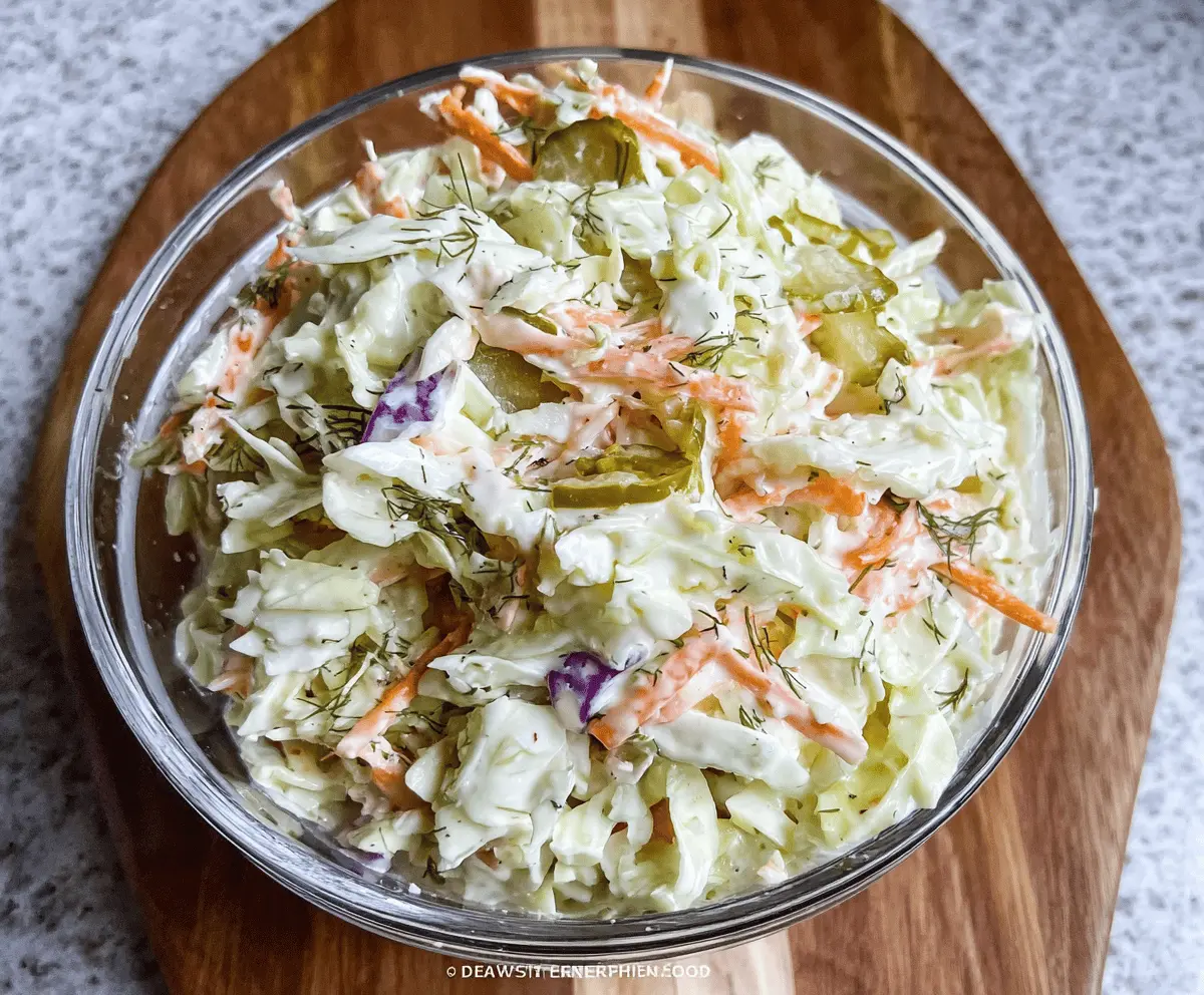 Easy Dill Pickle Coleslaw Recipe