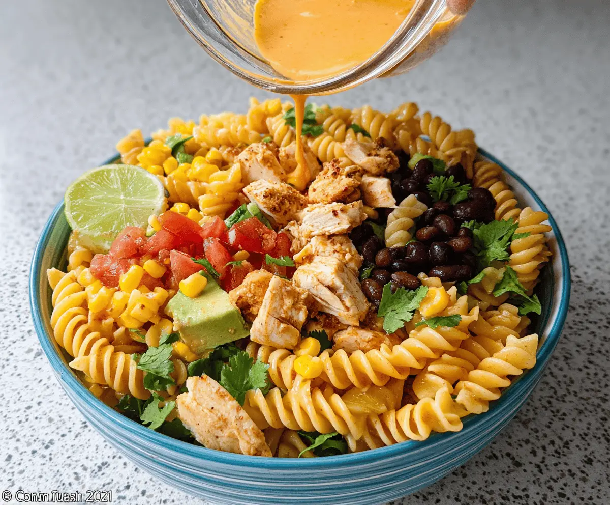 Easy Zesty Chicken Enchilada Pasta Salad Recipe