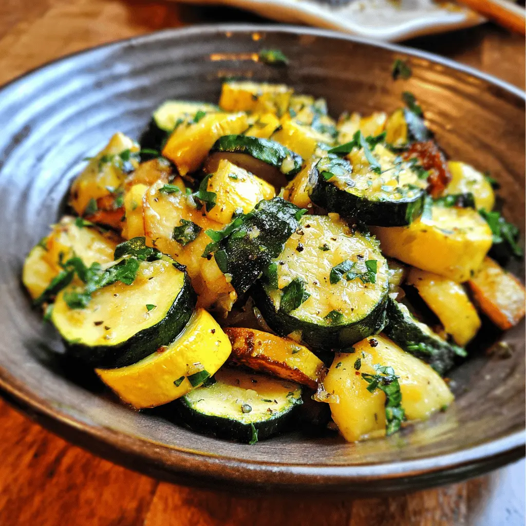 Easy Low Carb Garlic Butter Zucchini and Squash