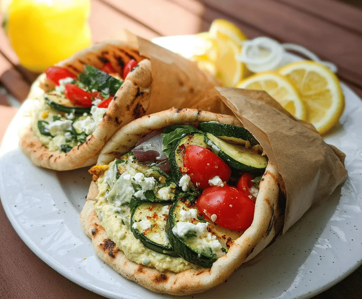 Healthy Zucchini and Hummus Pita Sandwiches