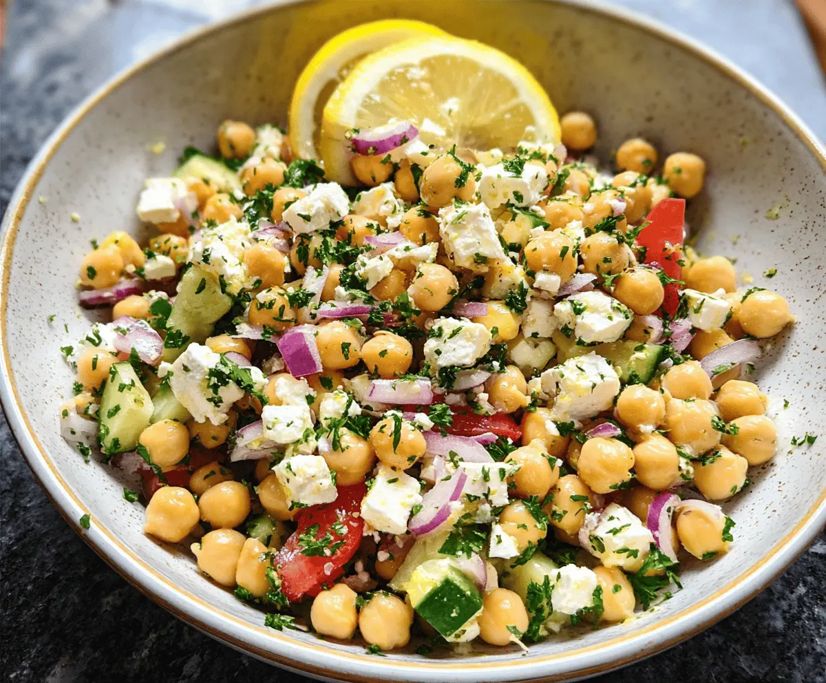 Easy Lemony Chickpea Feta Salad Recipe