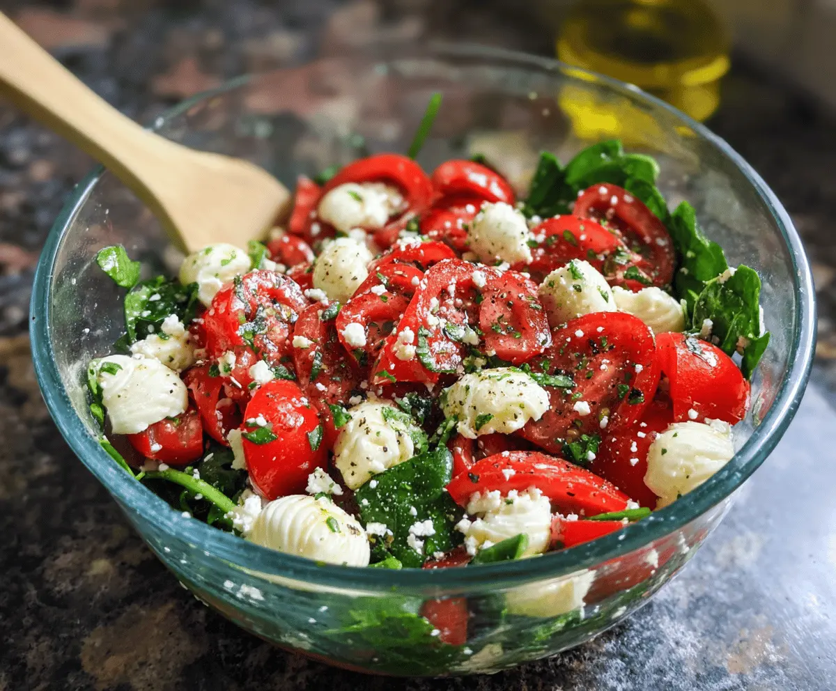 Easy Spinach Tomato Salad with Feta Cheese