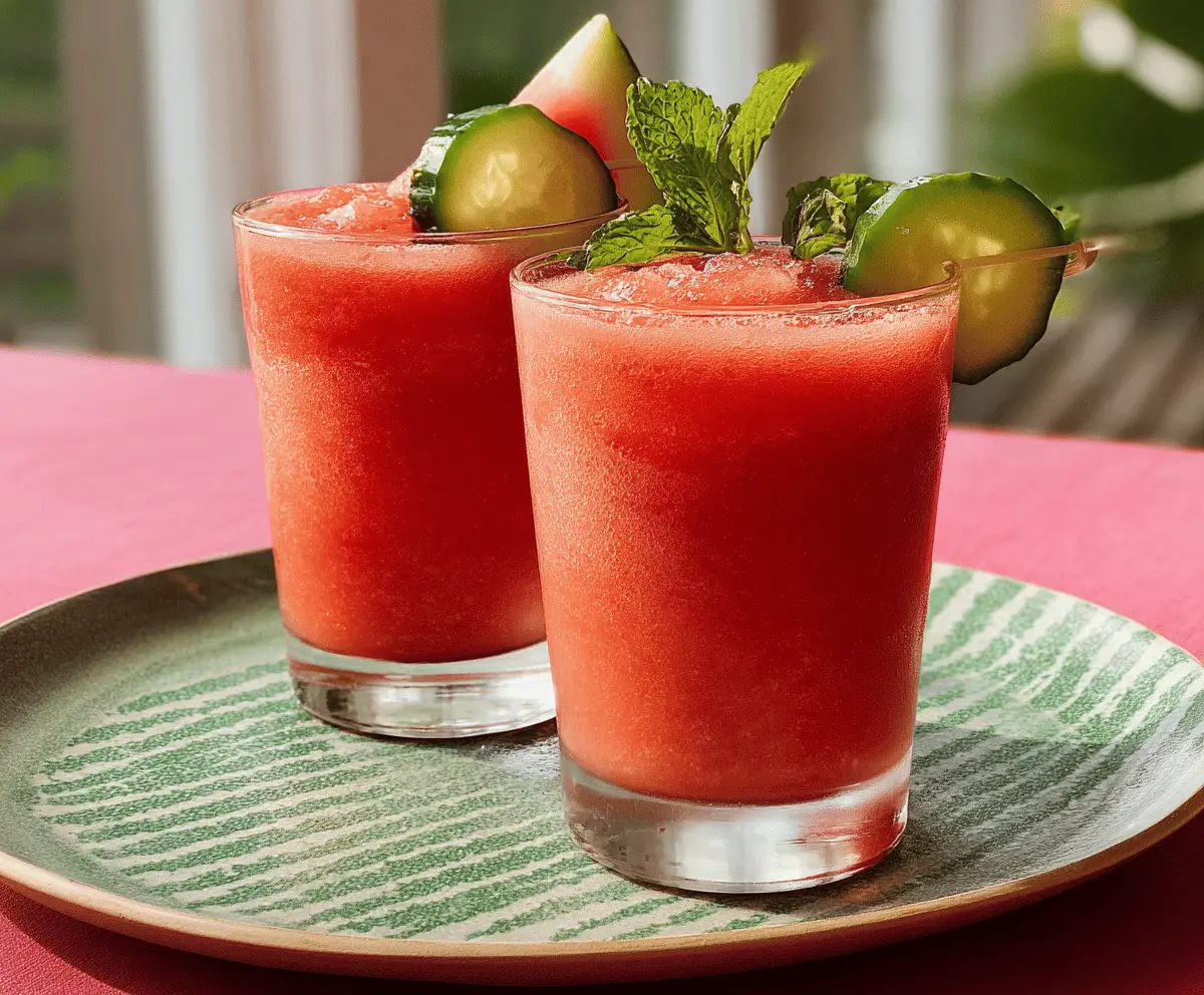 Refreshing Watermelon Cucumber Slushies Recipe