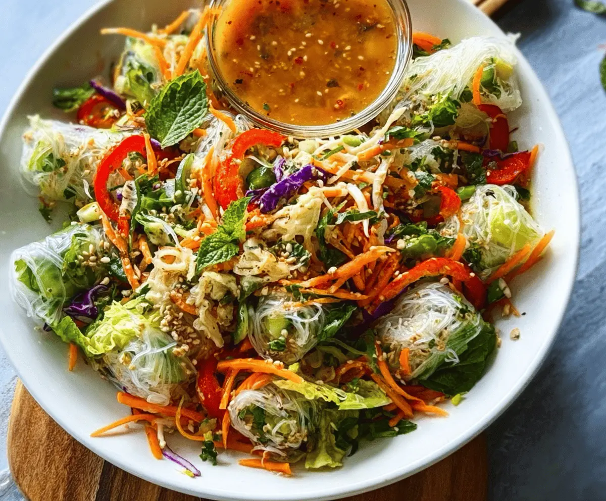 Fresh Spring Roll Salad with Spicy Ginger Dressing