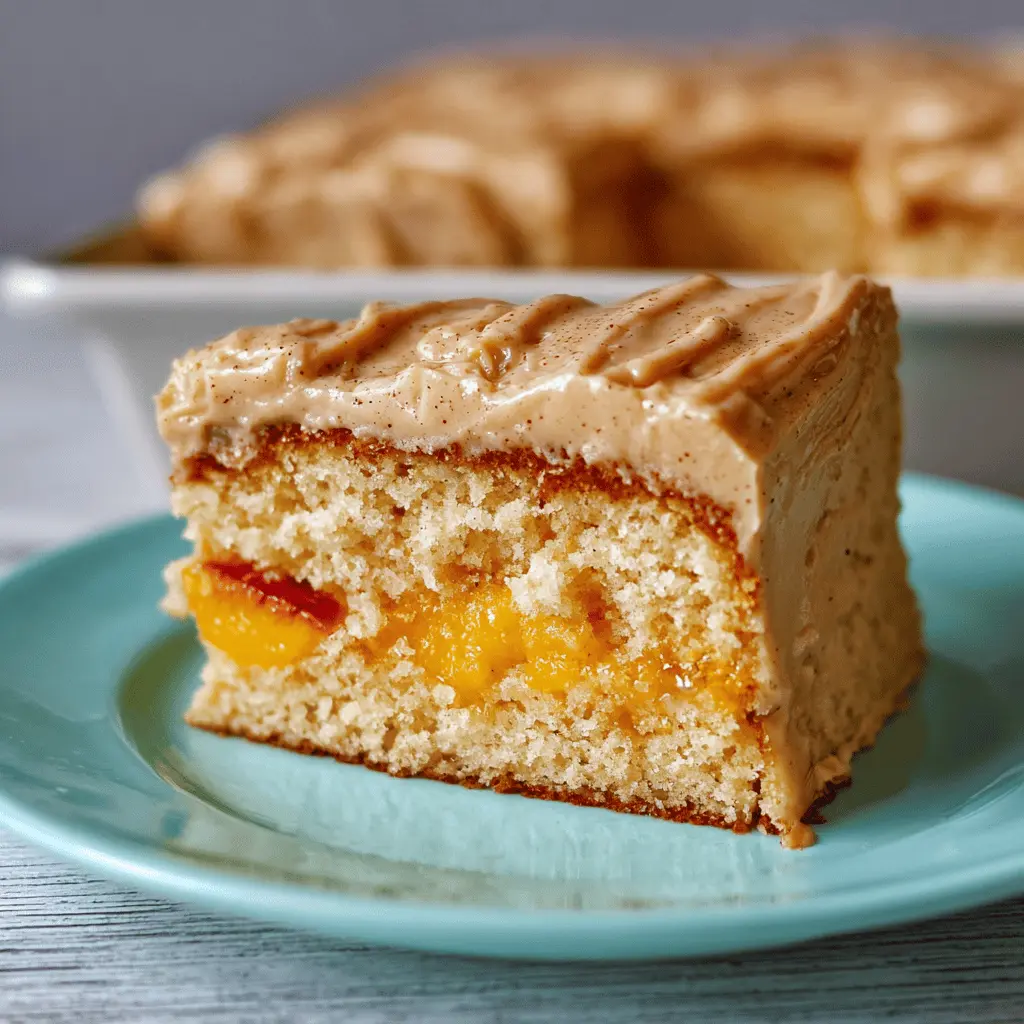 Moist Peach Cake With Brown Sugar Frosting