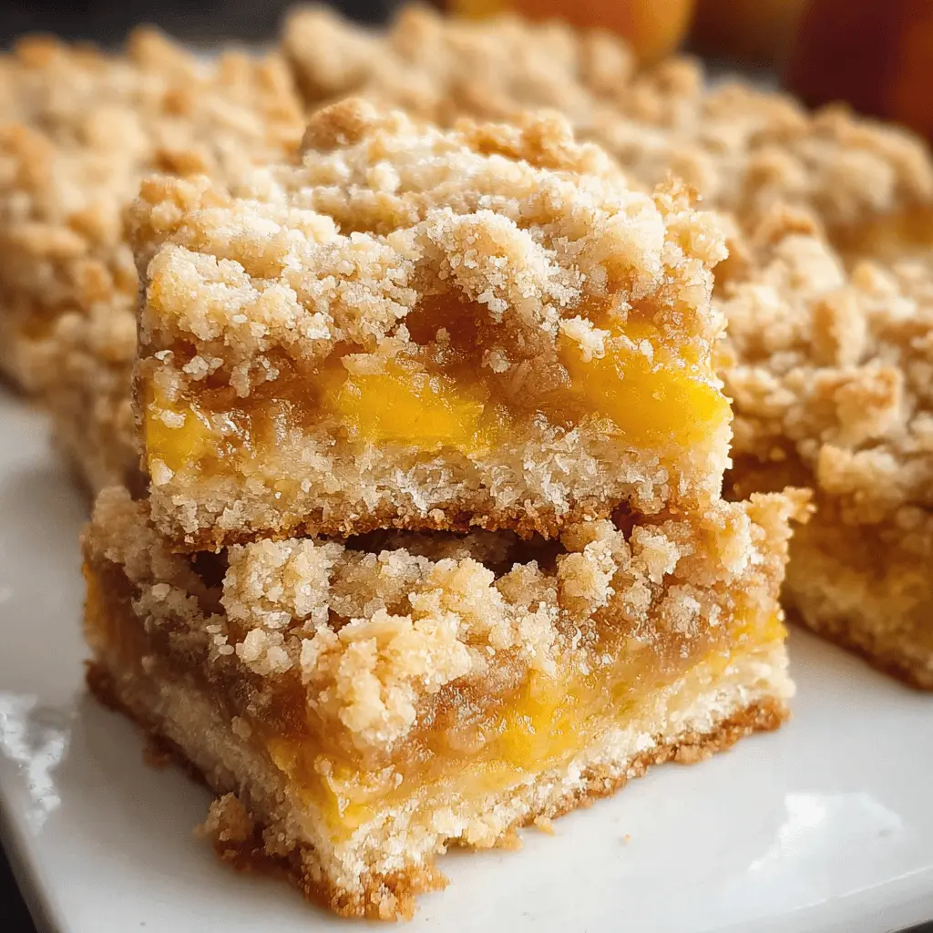 Easy Peach Crumble Bars with Buttery Crust