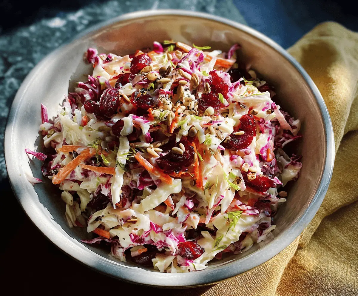 Fresh Cranberry Coleslaw Recipe for Holidays