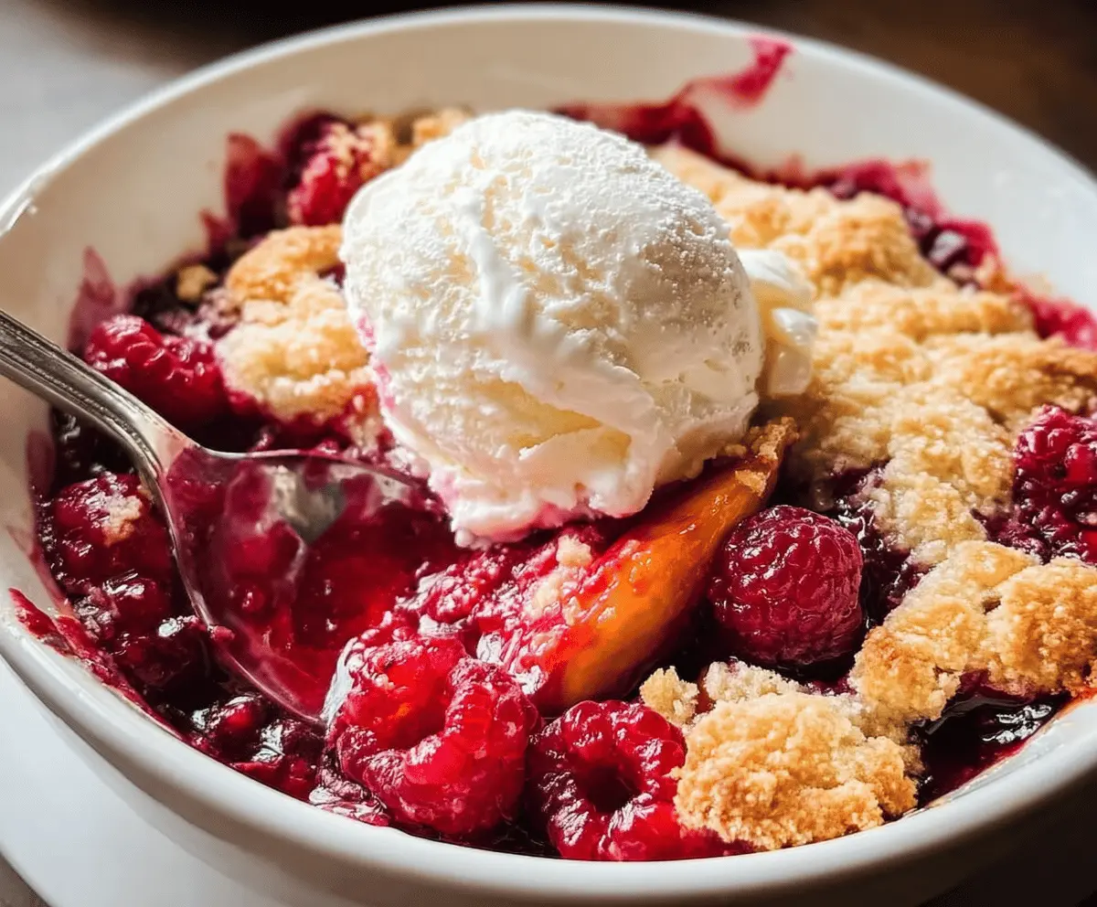 Easy Peach and Raspberry Cobbler Recipe