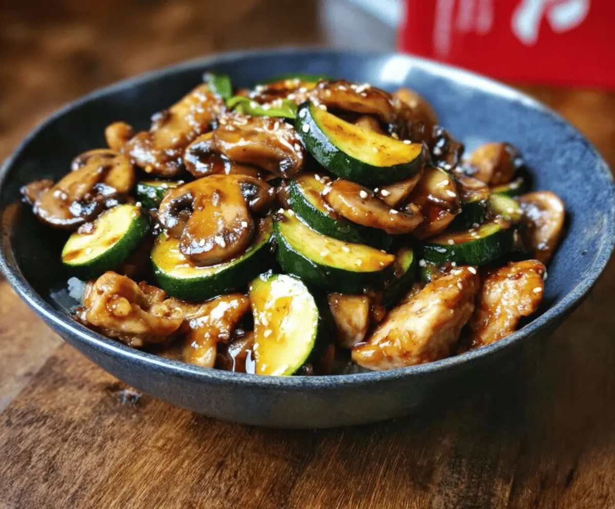 Healthy Zucchini Mushroom Chicken Stir Fry Recipe