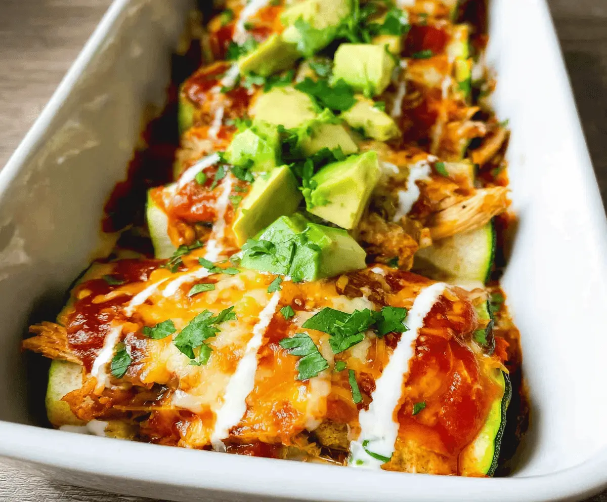 Easy Keto Chicken Zucchini Enchiladas Low Carb