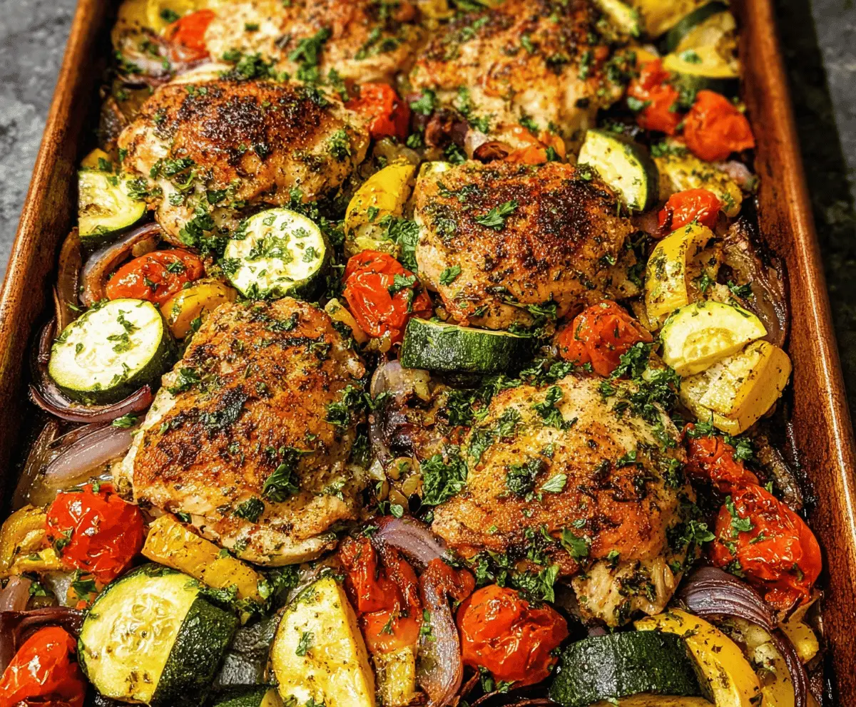 Easy Sheet Pan Mediterranean Chicken and Zucchini