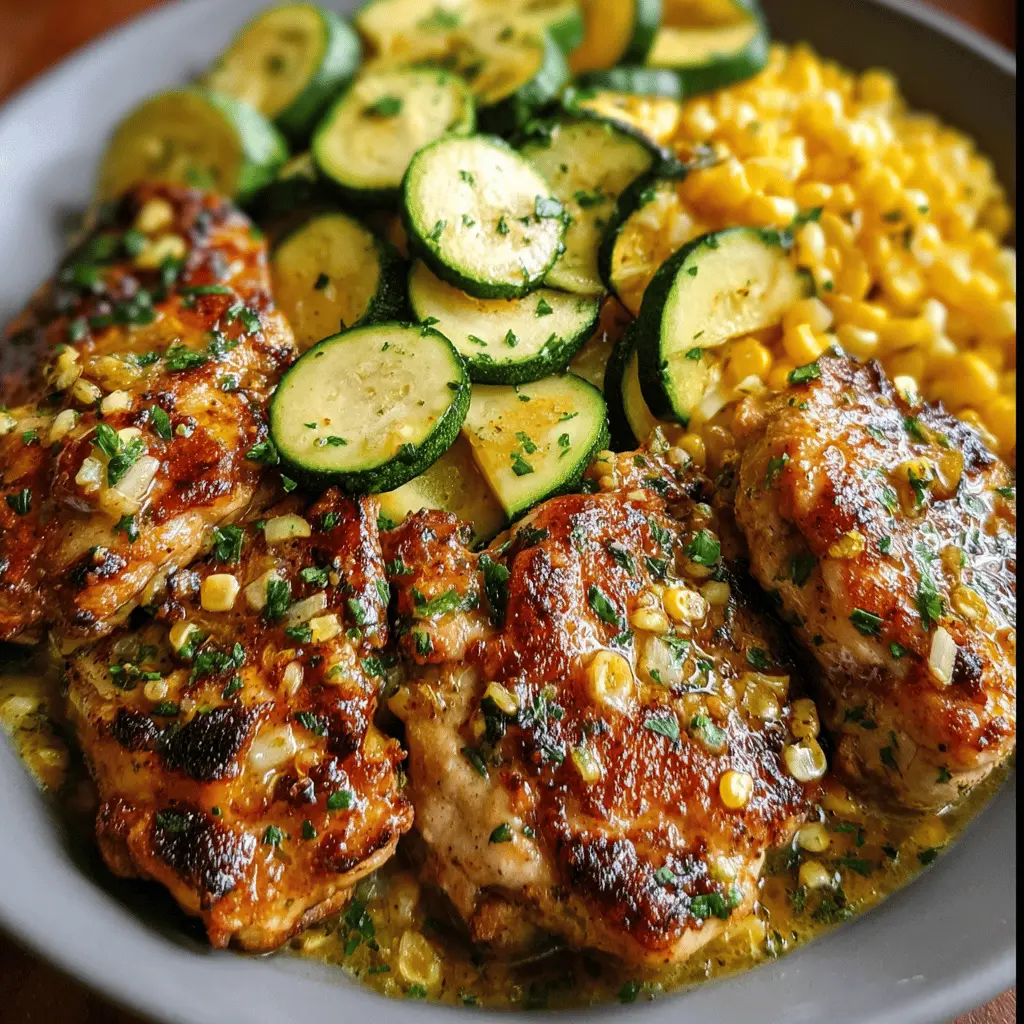 Garlic Butter Chicken with Zucchini and Corn