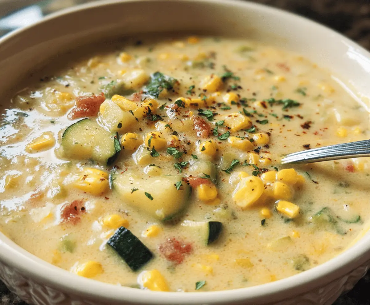 Creamy Summer Corn and Zucchini Chowder Recipe