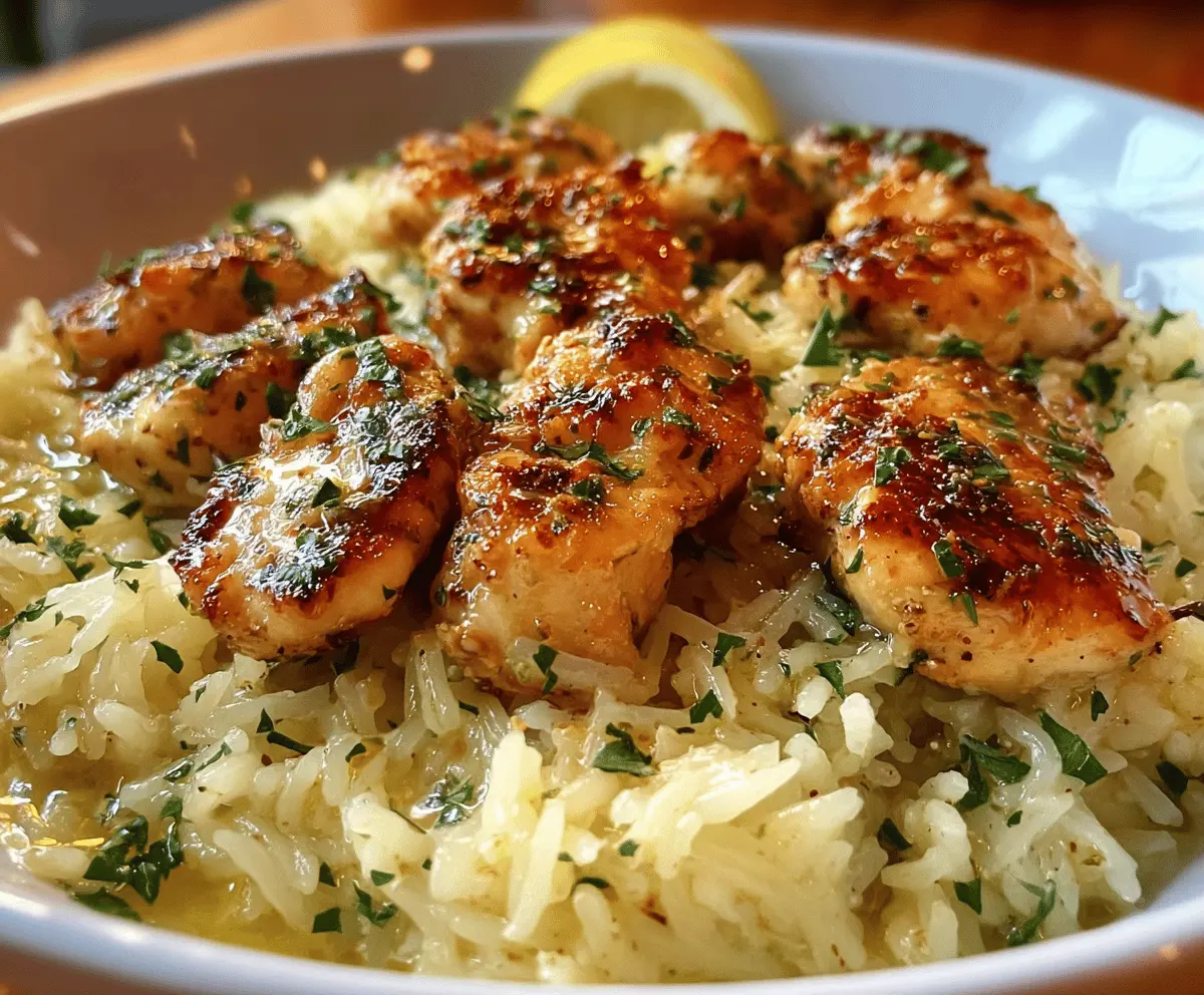 Easy Chicken Scampi with Garlic Parmesan Rice