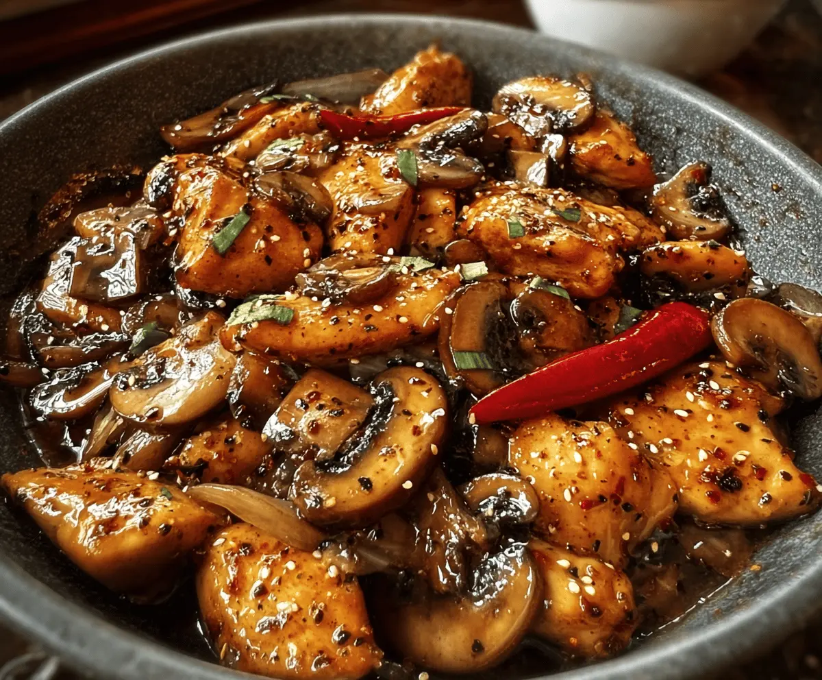 Easy Black Pepper Chicken with Mushrooms
