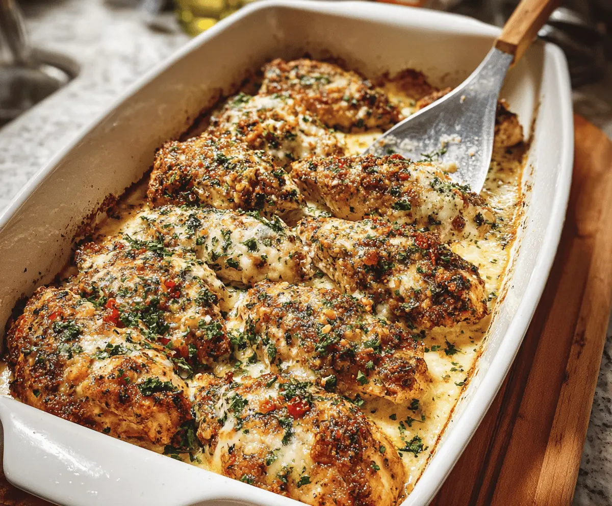 Easy Garlic Parmesan Chicken Bake Recipe