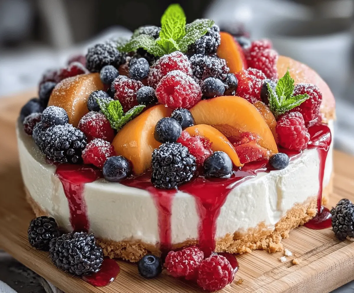 Summer Berry and Peach Cheesecake Recipe