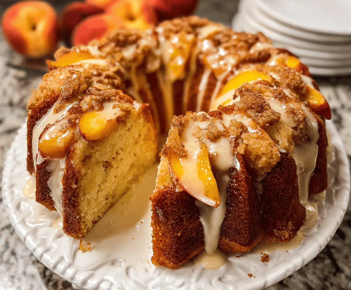 Cream Cheese Peach Cobbler Pound Cake Recipe