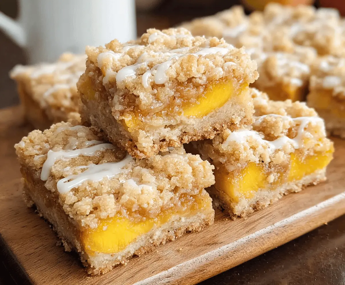 Easy Peach Crumble Bars Recipe for Summer