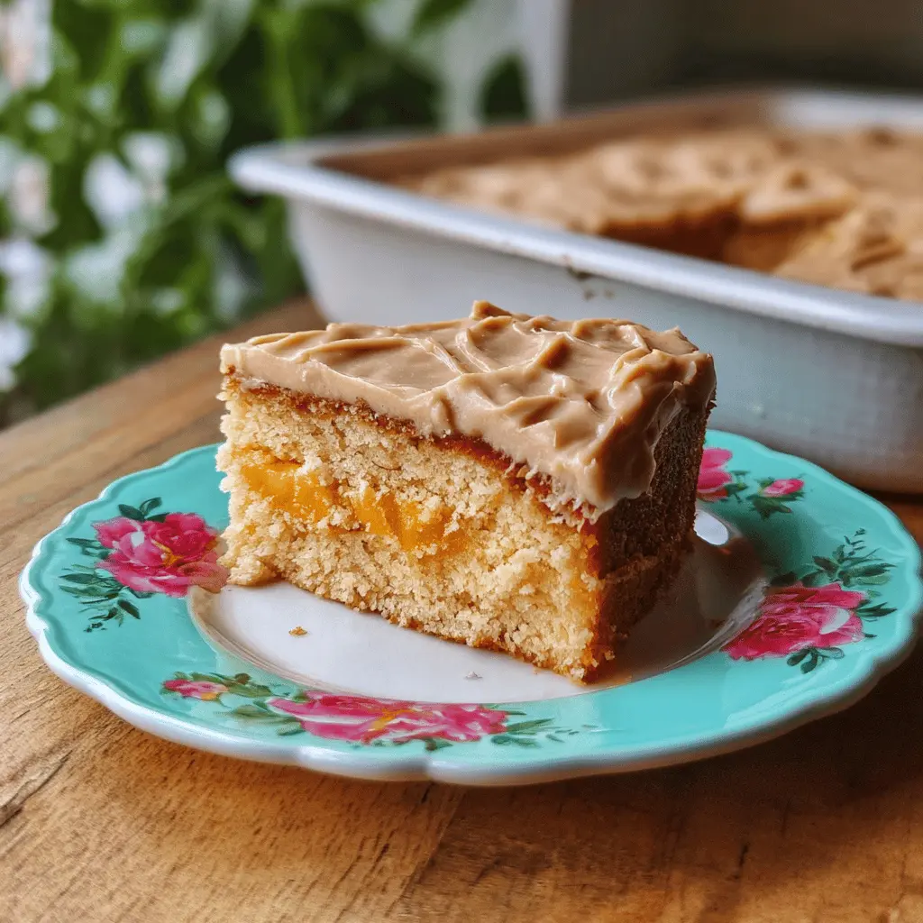 Moist Peach Cake With Brown Sugar Frosting