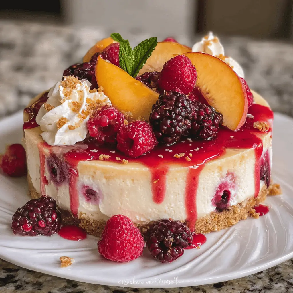 Summer Berry and Peach Cheesecake Recipe