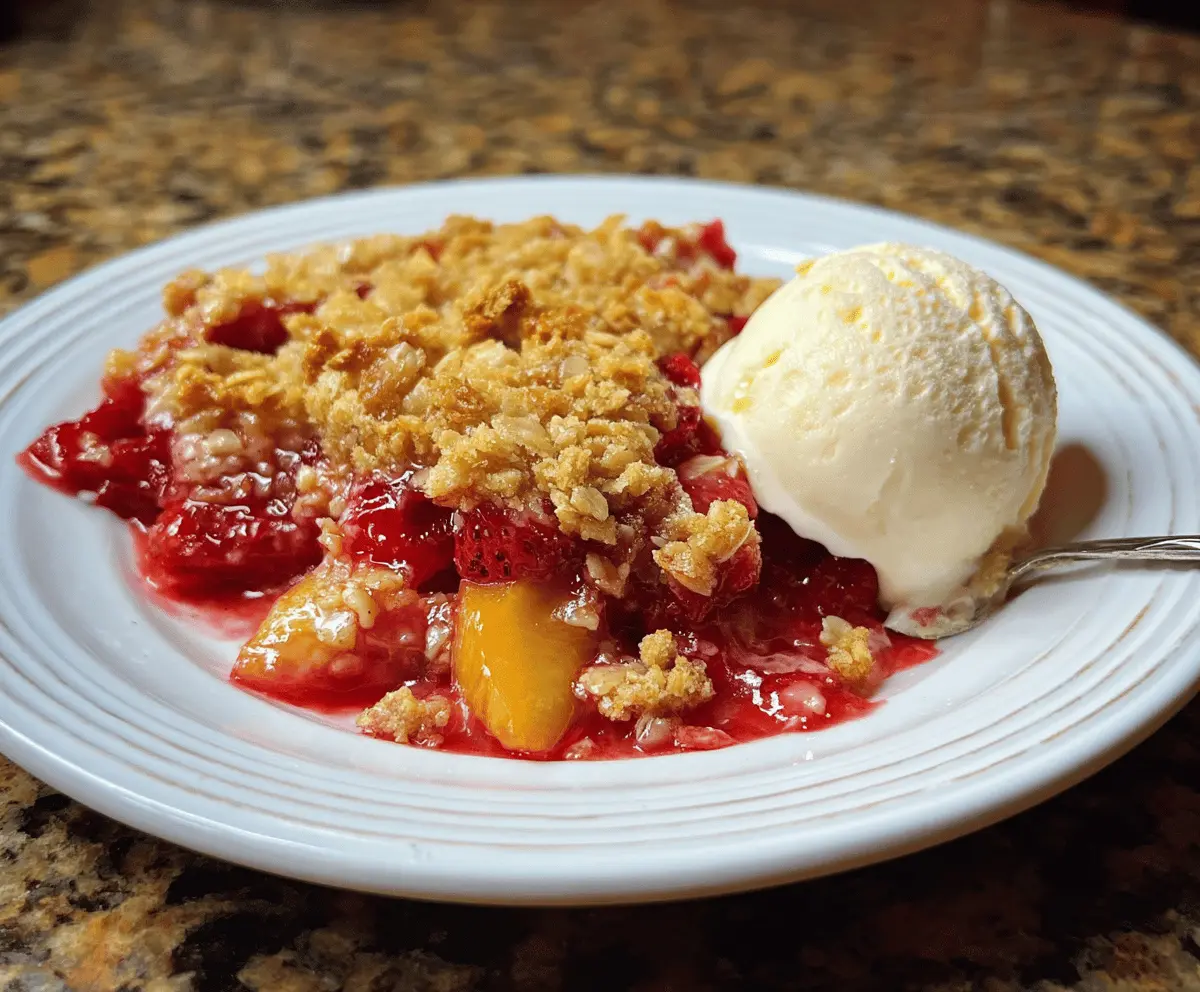Easy Strawberry Peach Crisp Recipe
