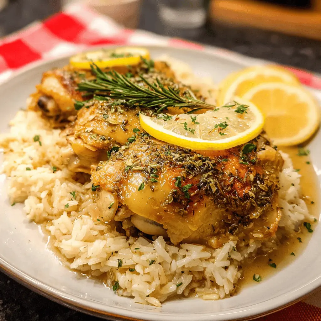 Easy Slow Cooker Lemon Herb Chicken and Rice
