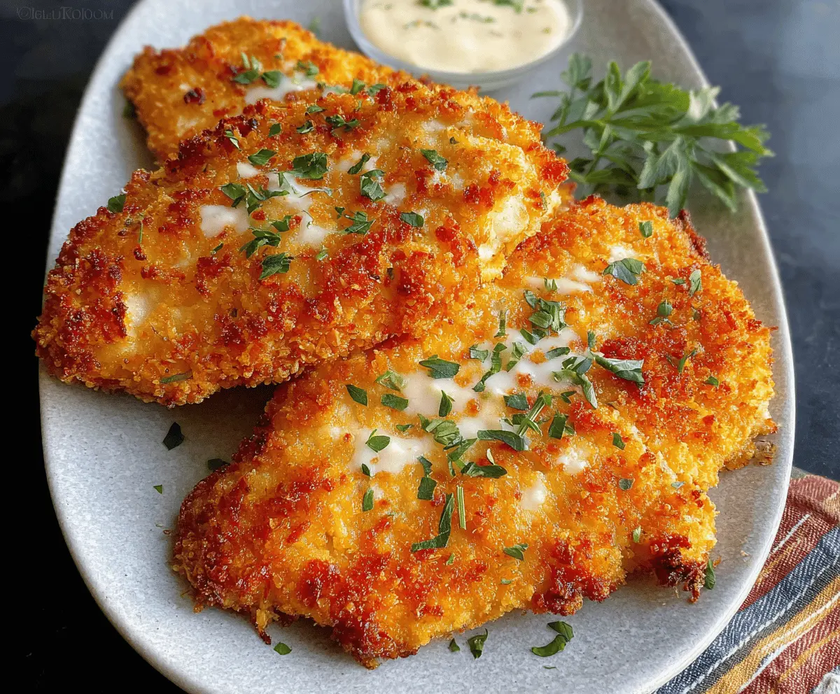 Crispy Air Fryer Parmesan Chicken with Mayo