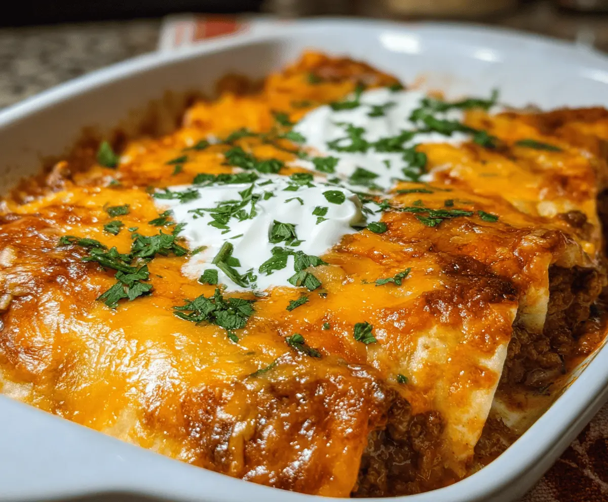 Easy Cheesy Ground Beef Enchiladas Recipe
