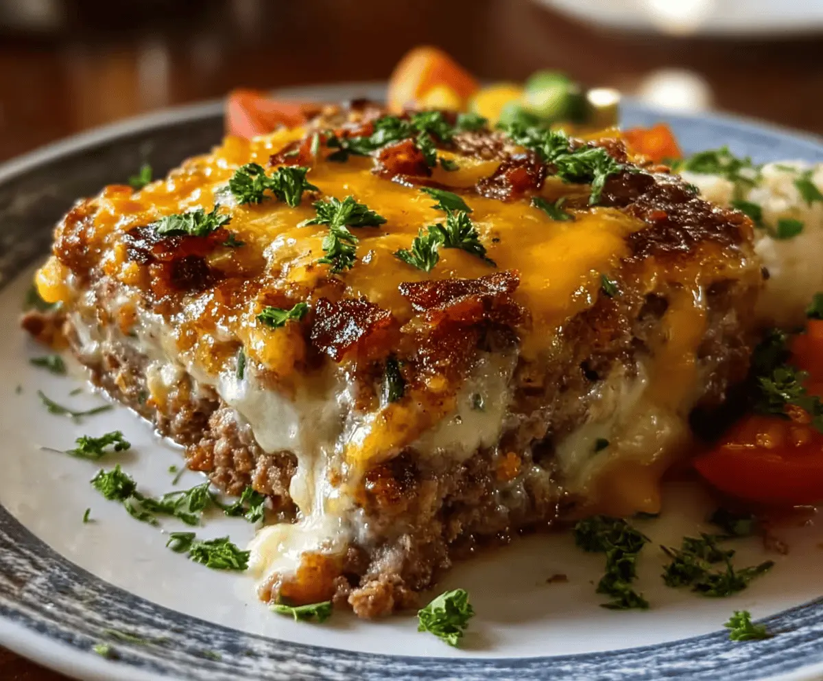 Cheesy Loaded Meatloaf Casserole with Veggies